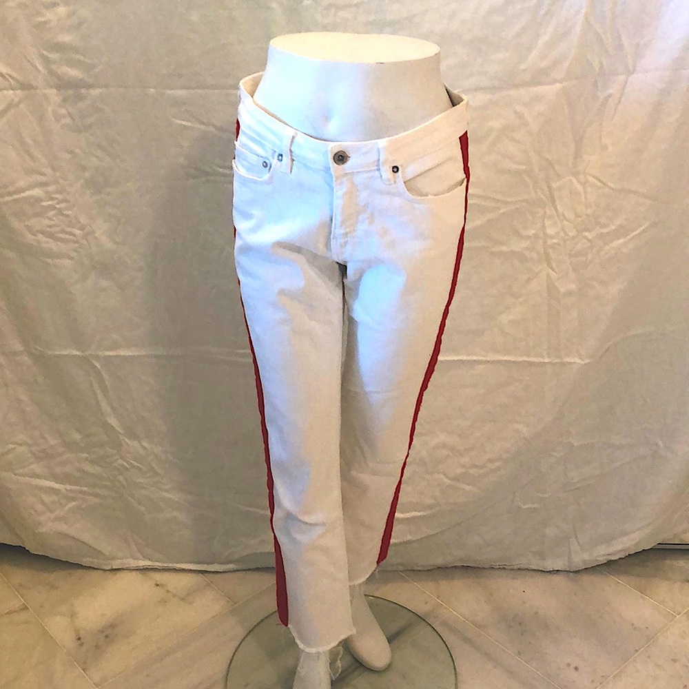 Zara White straight leg jeans.
